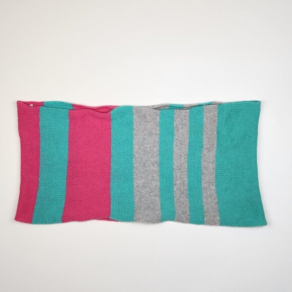 Nordstrom 100% Cashmere Colorful Striped Lightweight Knit Infinity Scarf Flawed - Picture 4 of 7